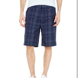 Men’s Hurley navy windowpane shorts, size 30